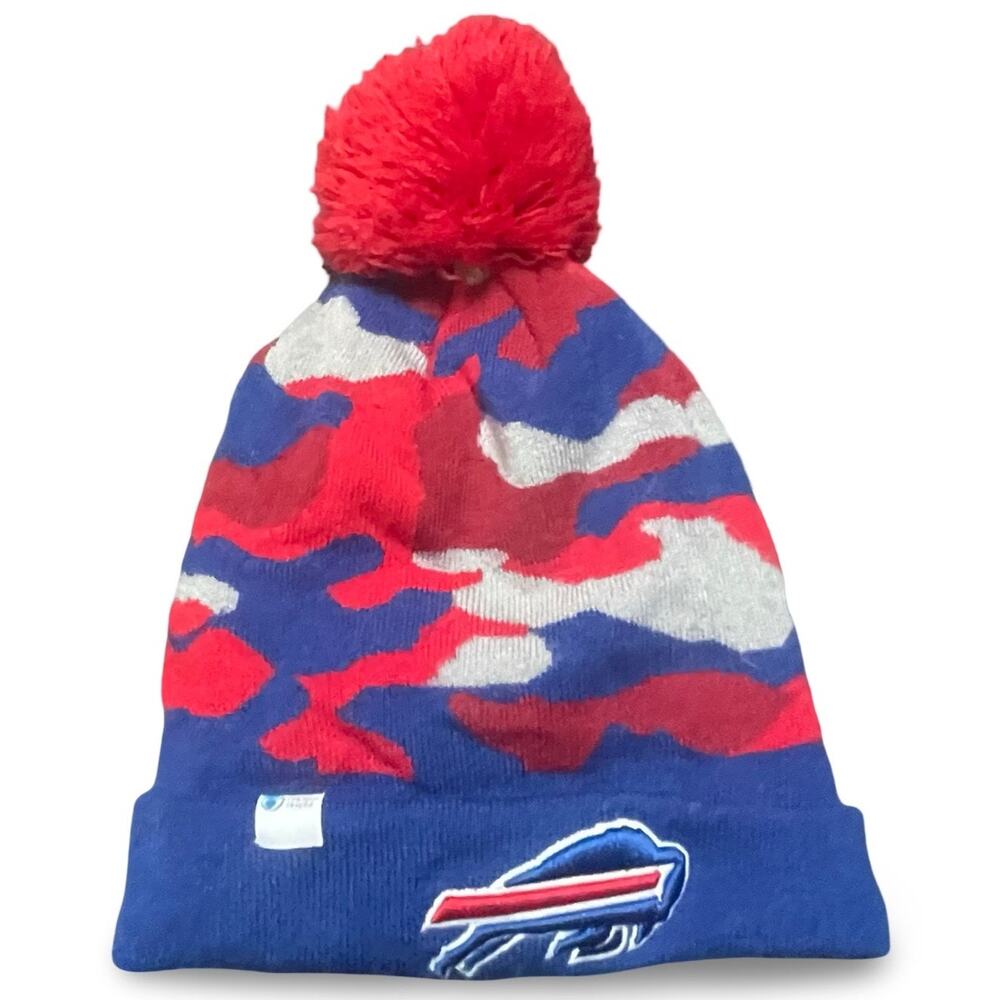 Buffalo Bills New Era One Love Pom Lined Kids Boys Beanie Childrens Hospital Hat